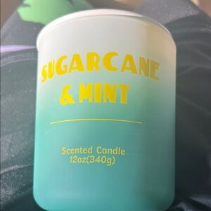 Sugarcane & Mint Scented Candle - Green